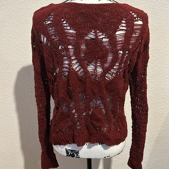 American Eagle Outfitters Maroon Knitted Sweater - Picture 4 of 5